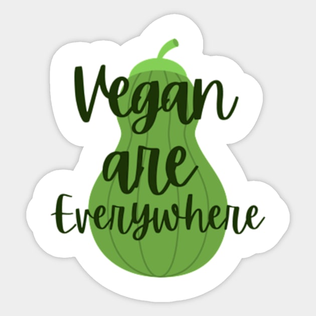 Vegan Are Everywhere Sticker by Dog and cat lover